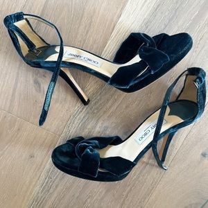 Jimmy Choo blue velvet Macy heels. Worn once, inside only!